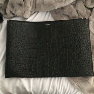 Large clutch bag crocodile calfskin